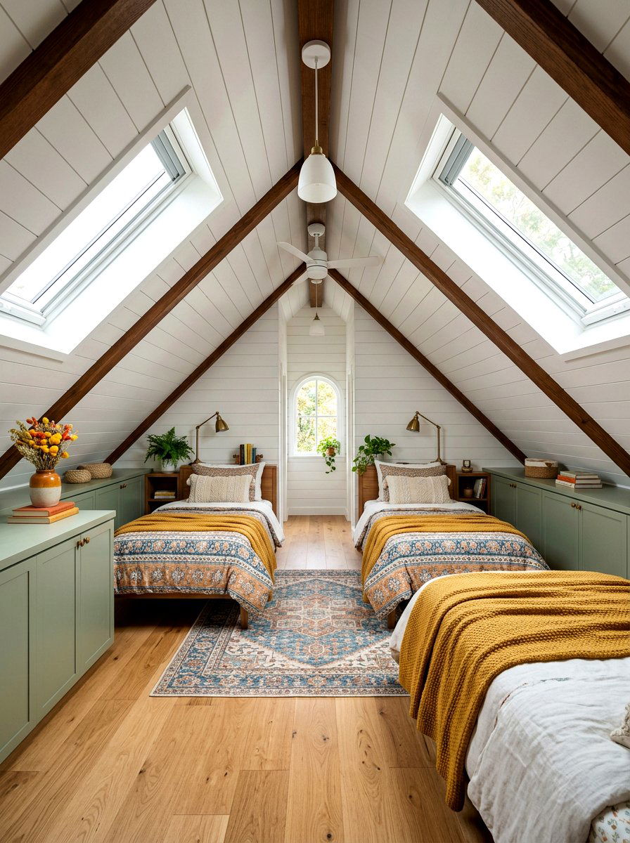 Attic shared bedroom - 30 shared kids room ideas