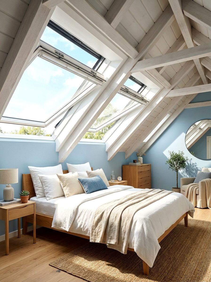 Attic skylight bedroom - 30 attic guest room ideas