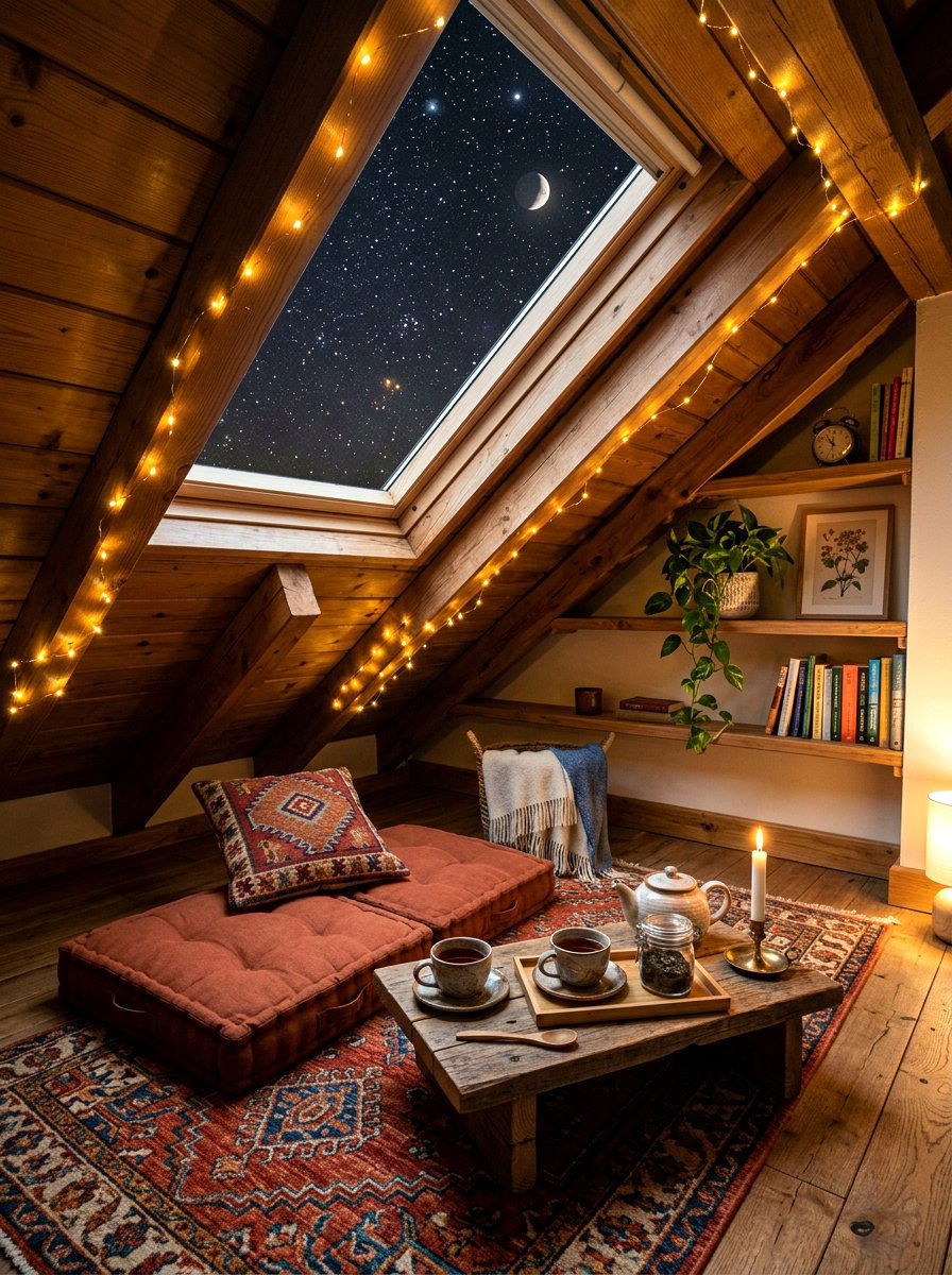 Attic tea corner - 30 tea and journaling corner ideas