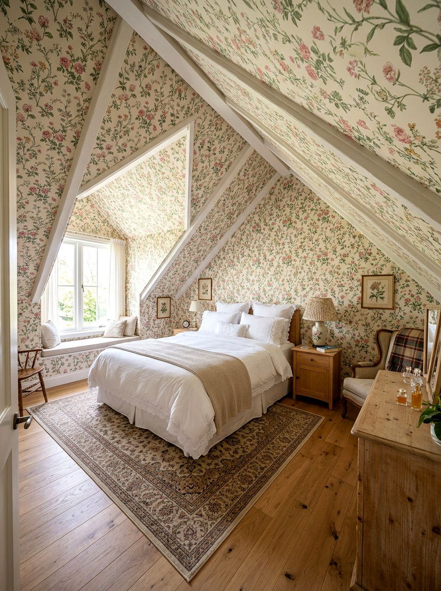 Attic wallpaper bedroom - 30 attic guest room ideas
