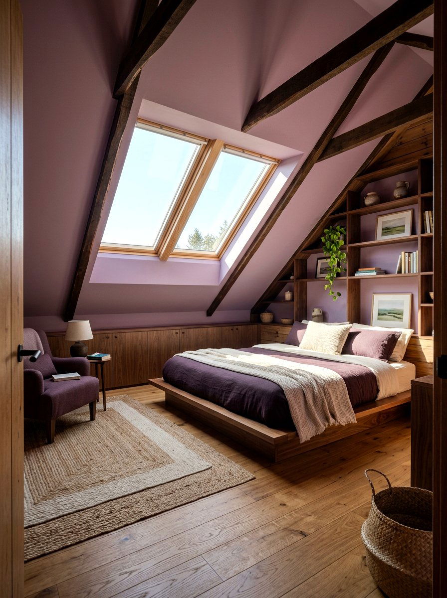Aubergine Attic Bedroom - 30 aubergine bedroom ideas