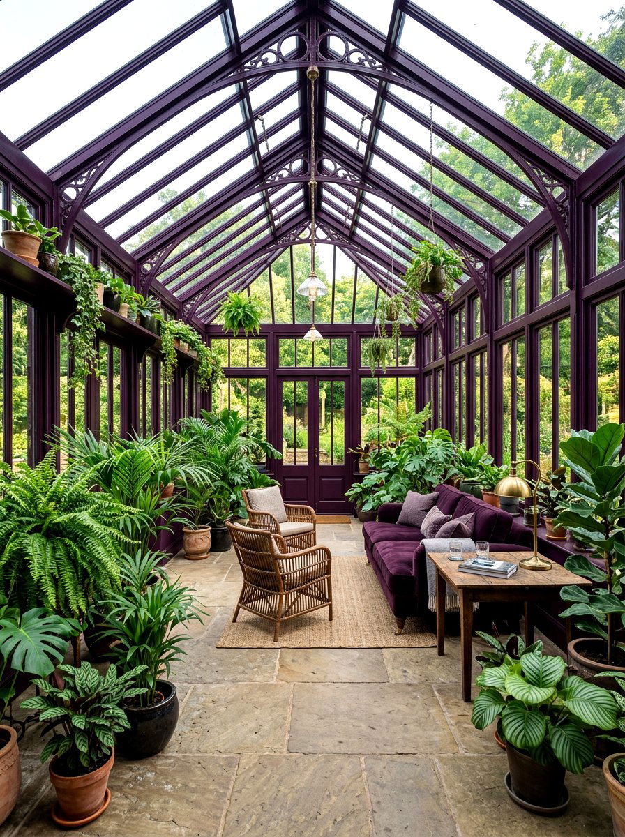 Aubergine Conservatory - 30 fall color drench ideas
