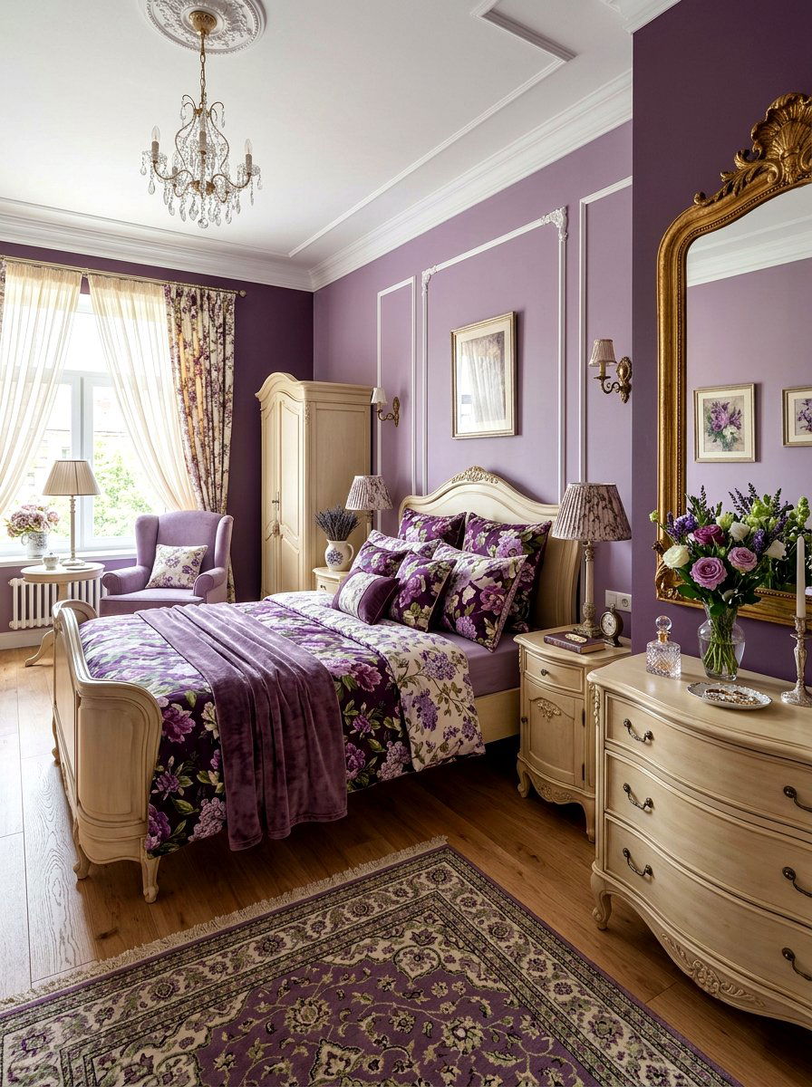 Aubergine French Provincial Bedroom - 30 aubergine bedroom ideas