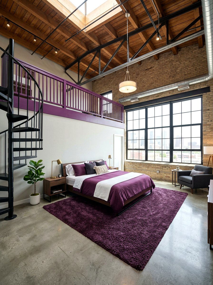 Aubergine Loft Bedroom - 30 aubergine bedroom ideas