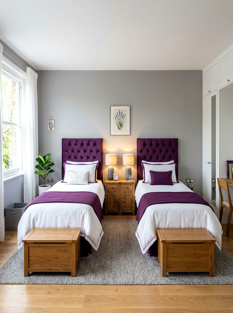 Aubergine Shared Bedroom - 30 aubergine bedroom ideas