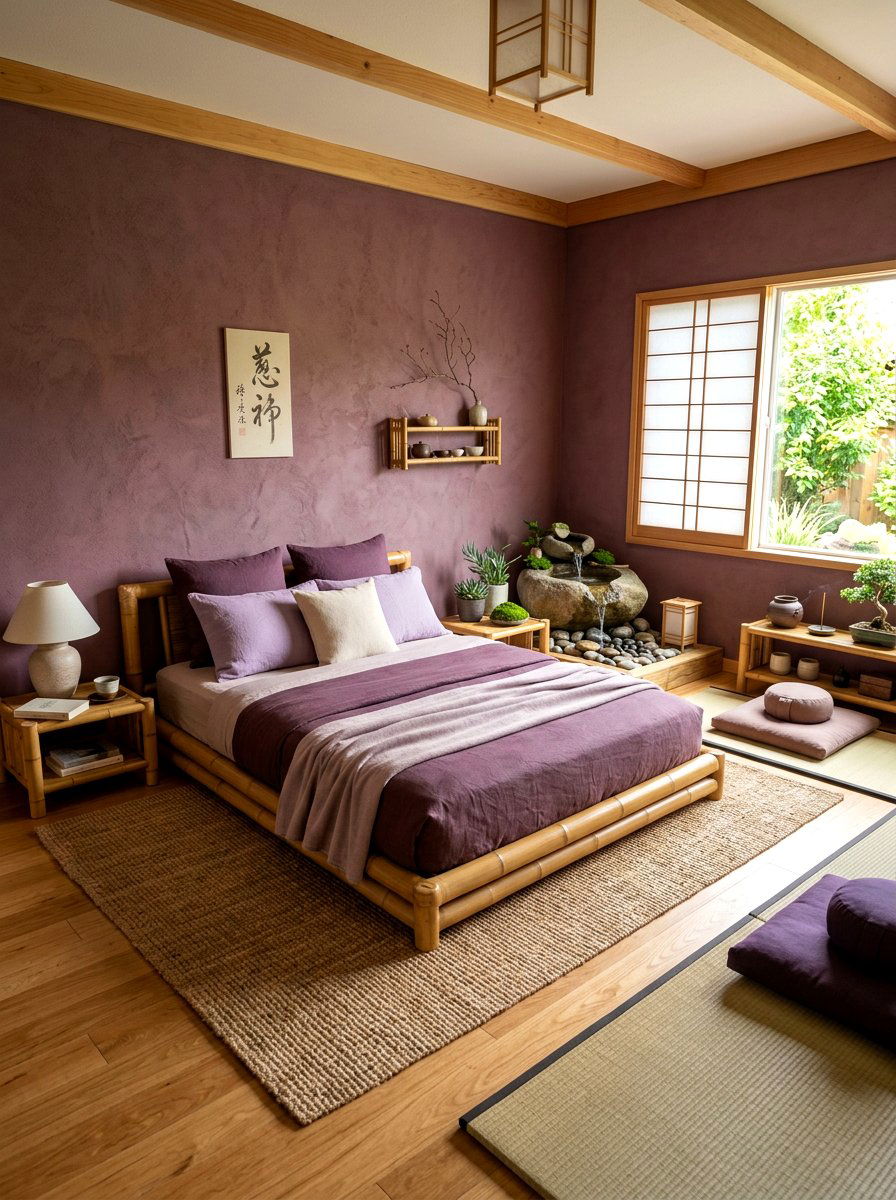 Aubergine Zen Bedroom - 30 aubergine bedroom ideas