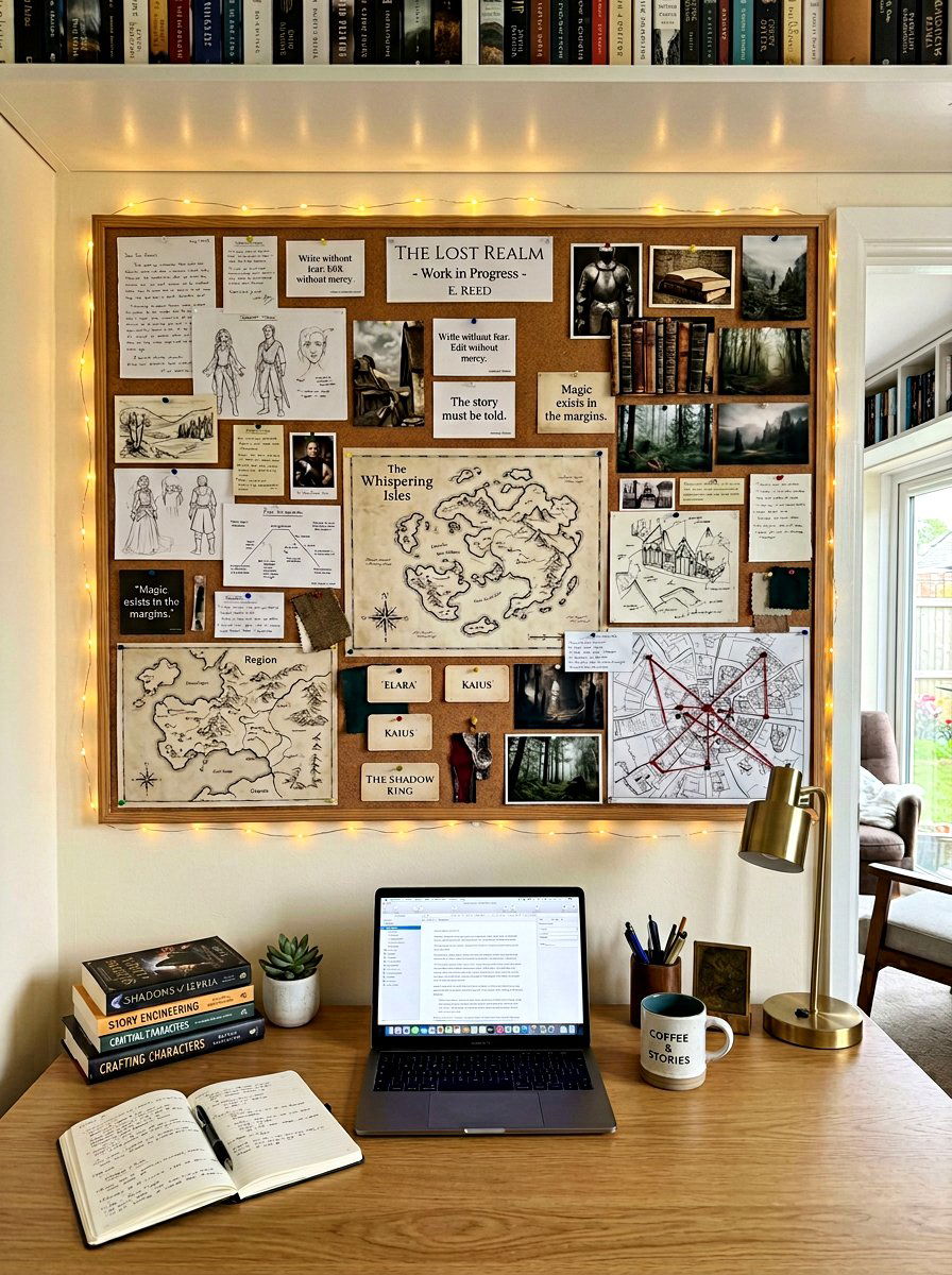 Author Mood Board Wall - 30 author office ideas