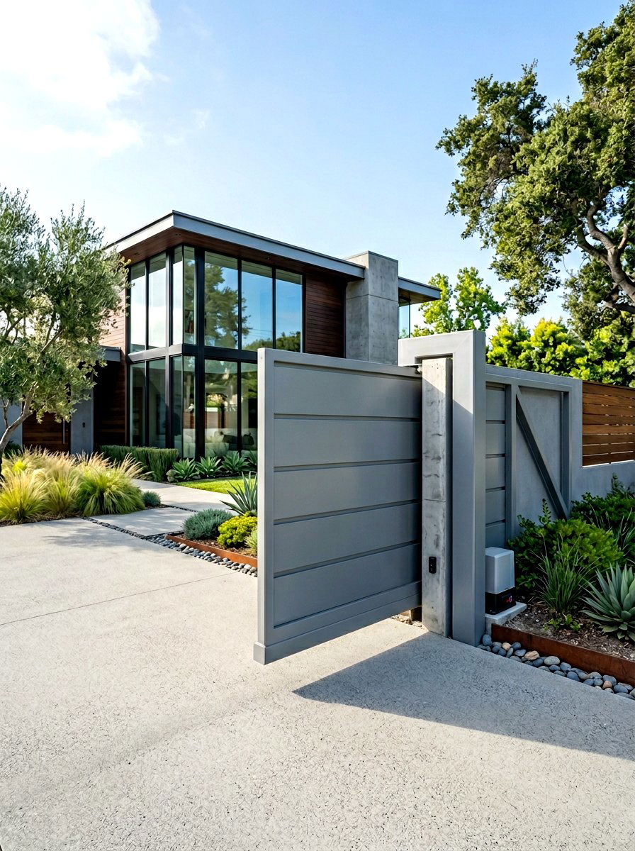 Automated Cantilever Gate - 30 front gate ideas