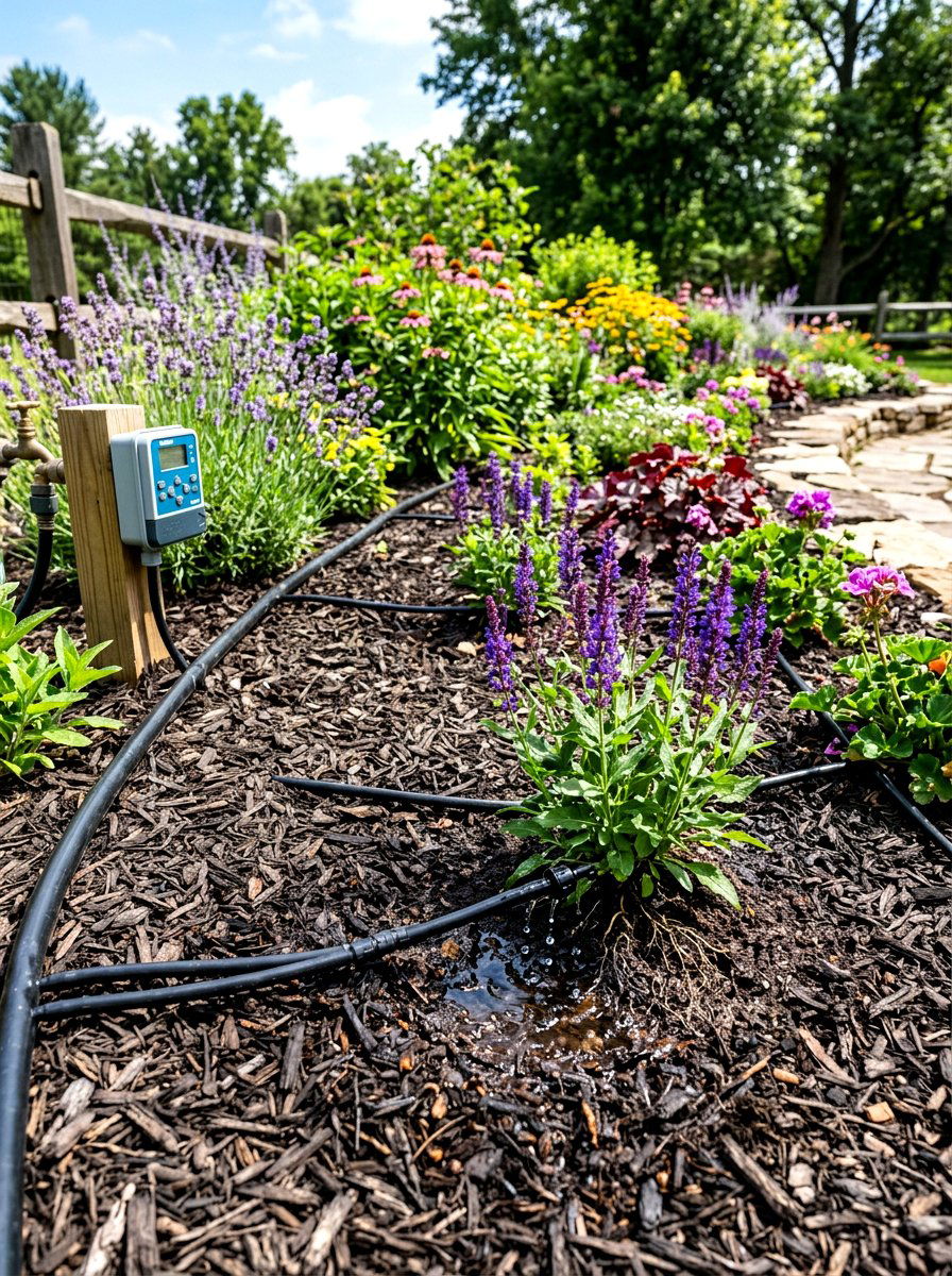 Automated Drip Irrigation - 30 low maintenance curb appeal ideas