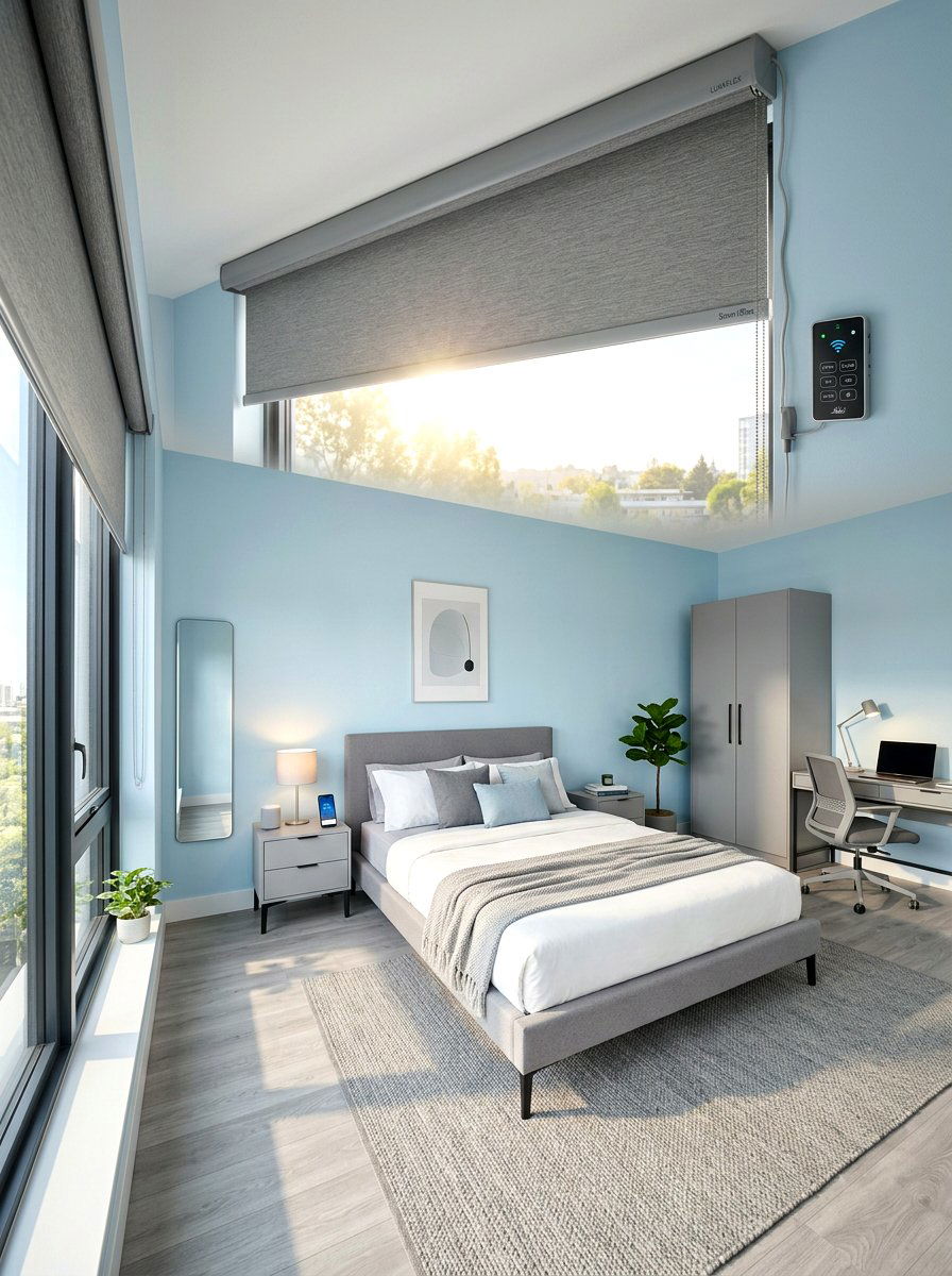 Automated smart blind - 30 circadian bedroom lighting ideas