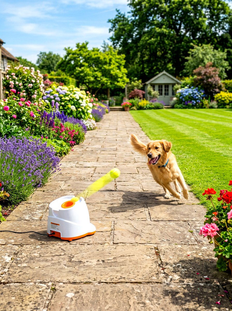 Automatic Dog Ball Launcher - 30 dog friendly patio ideas
