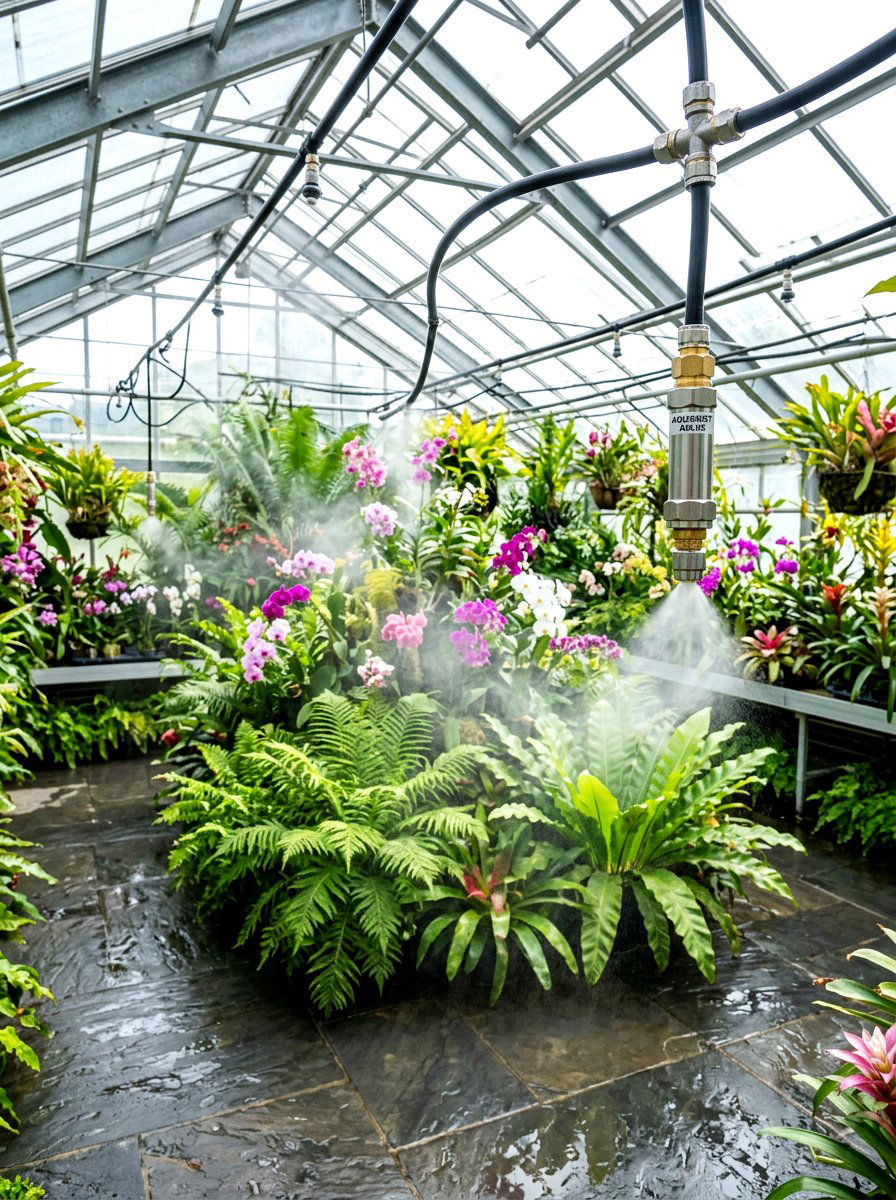 Automatic Misting System - 30 greenhouse watering ideas