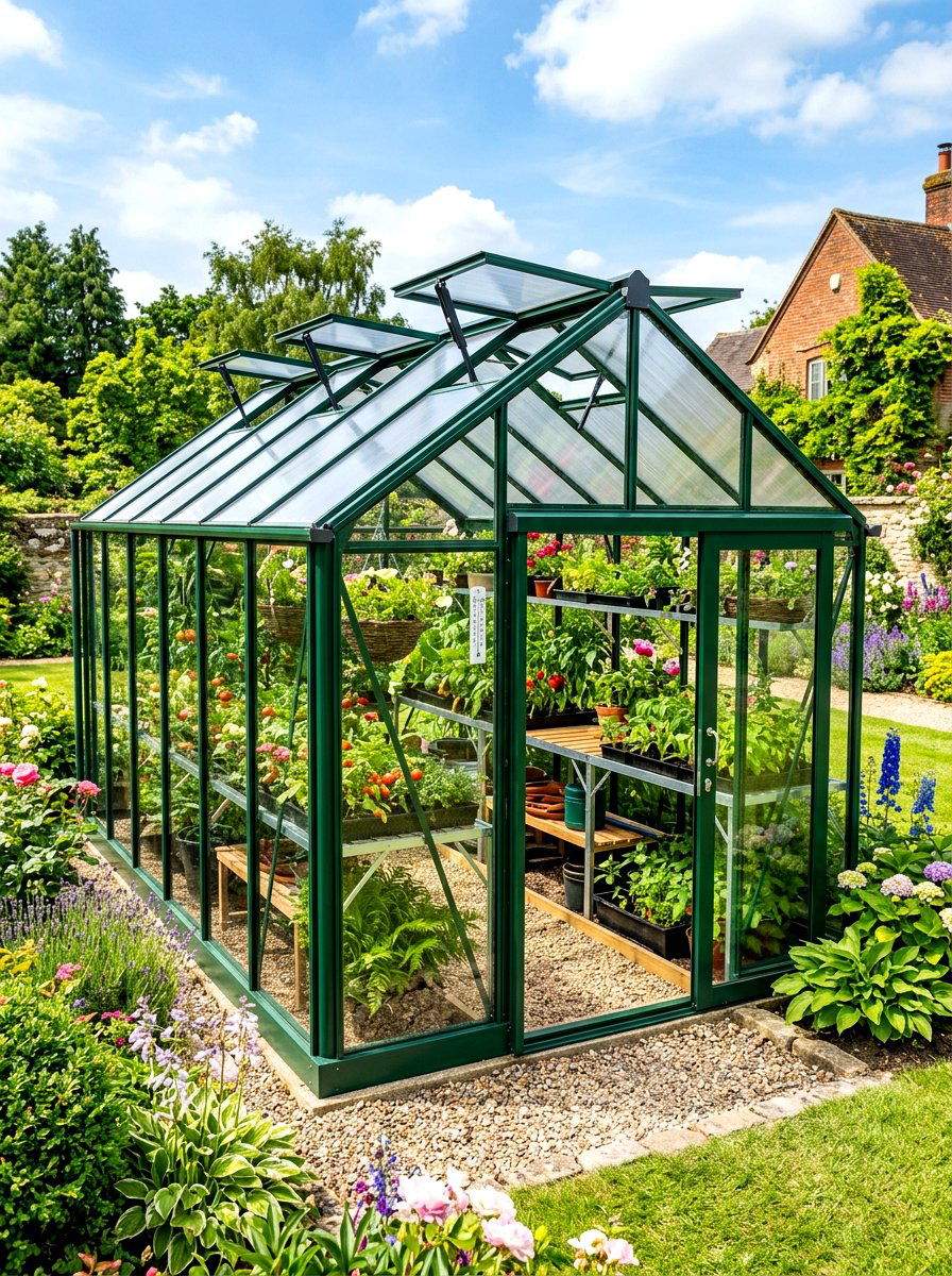 Automatic ventilation greenhouse - 30 backyard greenhouse ideas