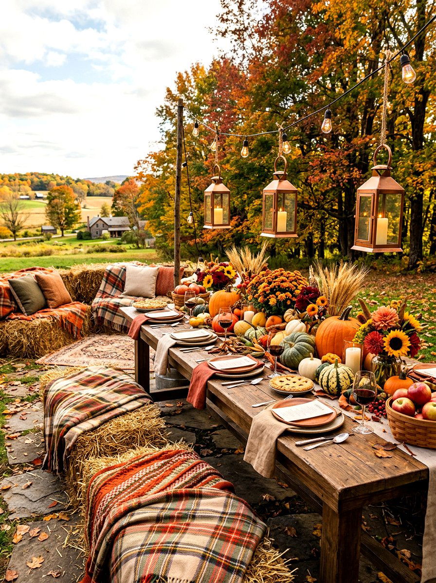 Autumn Harvest Table - 30 alfresco birthday party ideas