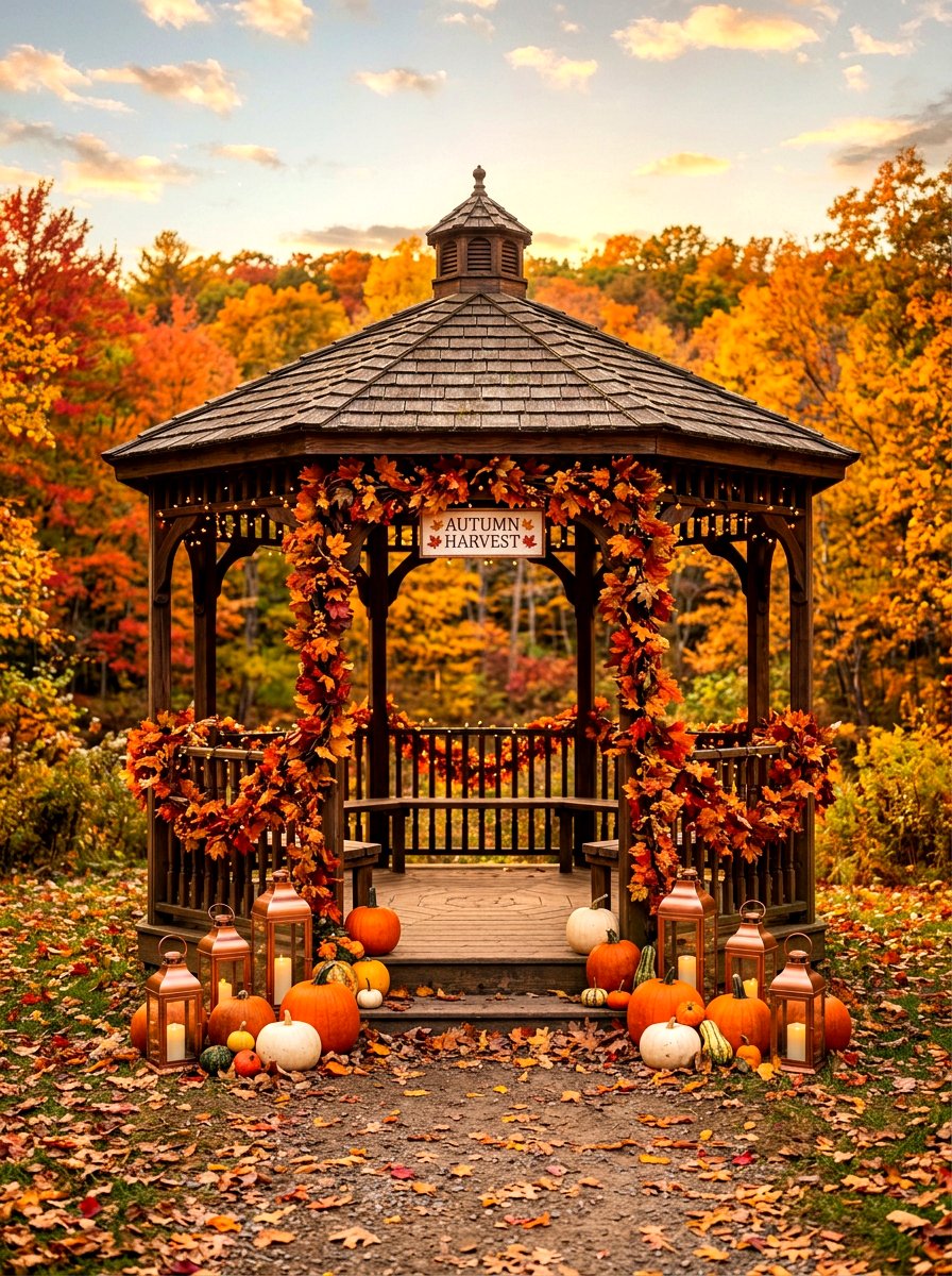 Autumn Leaf Gazebo - 30 backyard wedding gazebo ideas
