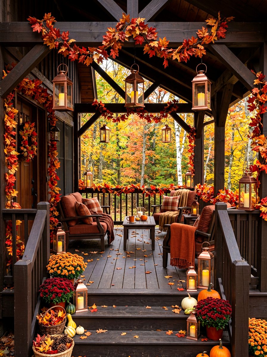 Autumn Leaf Porch - 30 holiday porch decor ideas