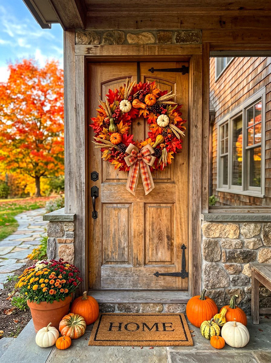 Autumn Maple Wreath - 30 exterior wreath styling ideas
