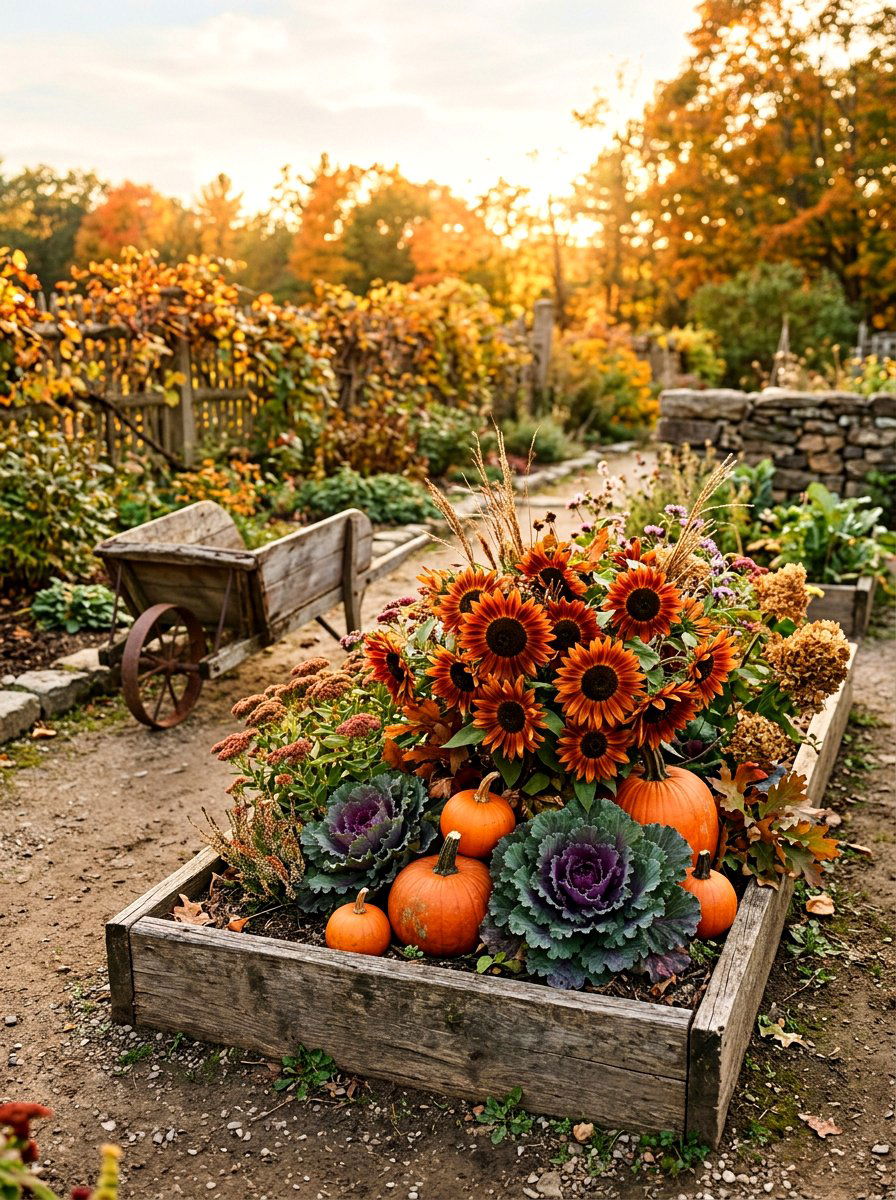 Autumn Sunflower Arrangement - 30 sunflower garden ideas