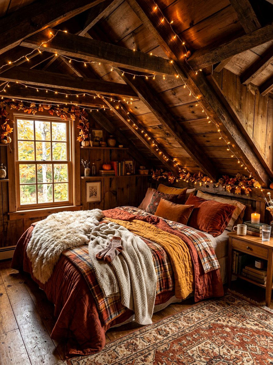 Autumn attic decor - 30 cozy fall home decor ideas