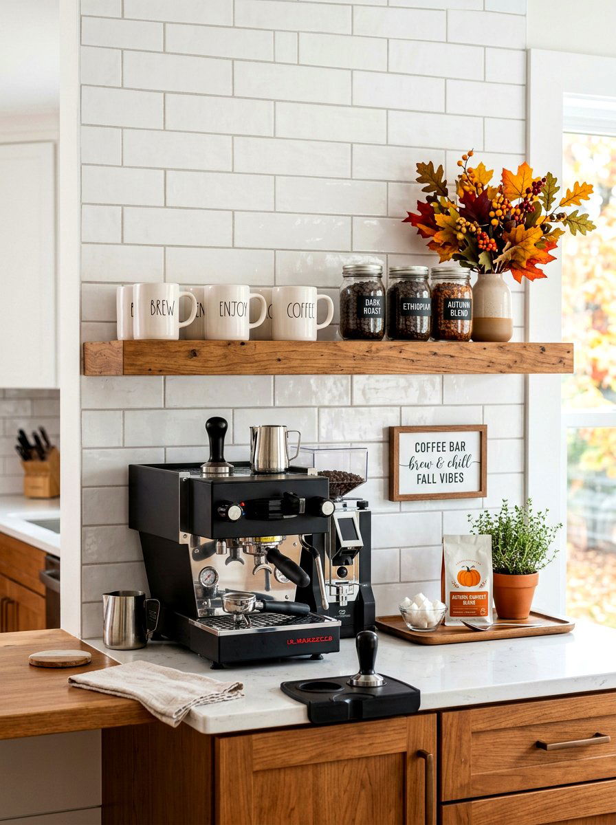 Autumn coffee bar station - 30 fall reset home ideas