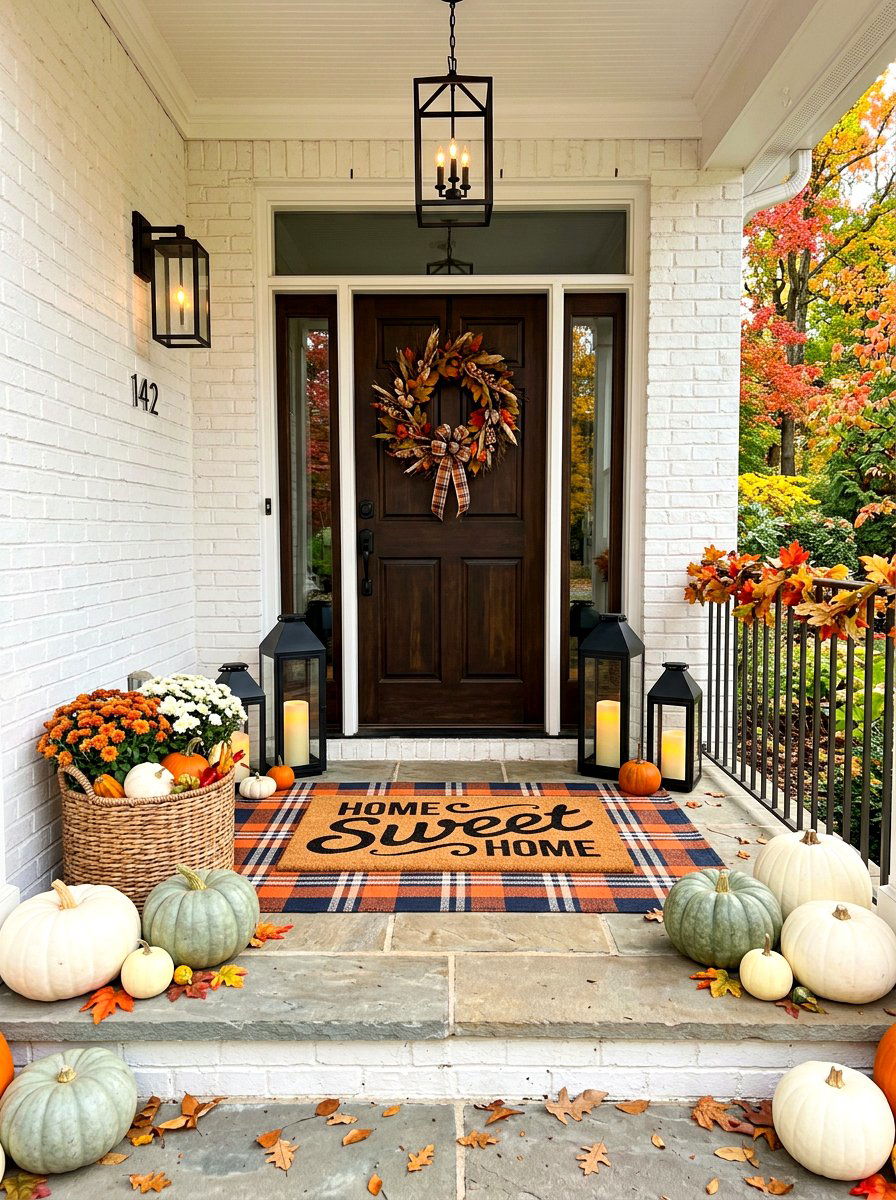 Autumn front porch - 30 cozy fall home decor ideas