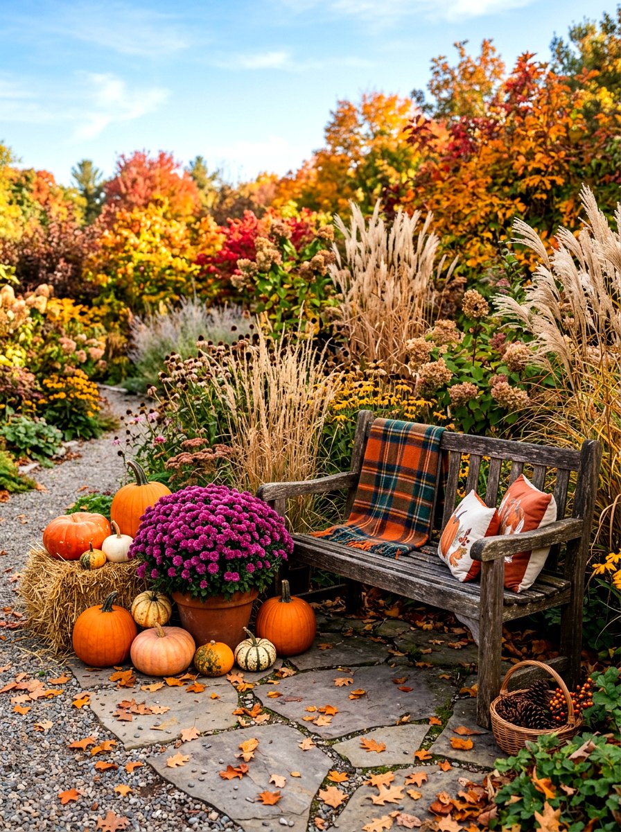 Autumn garden decor - 30 cozy fall home decor ideas