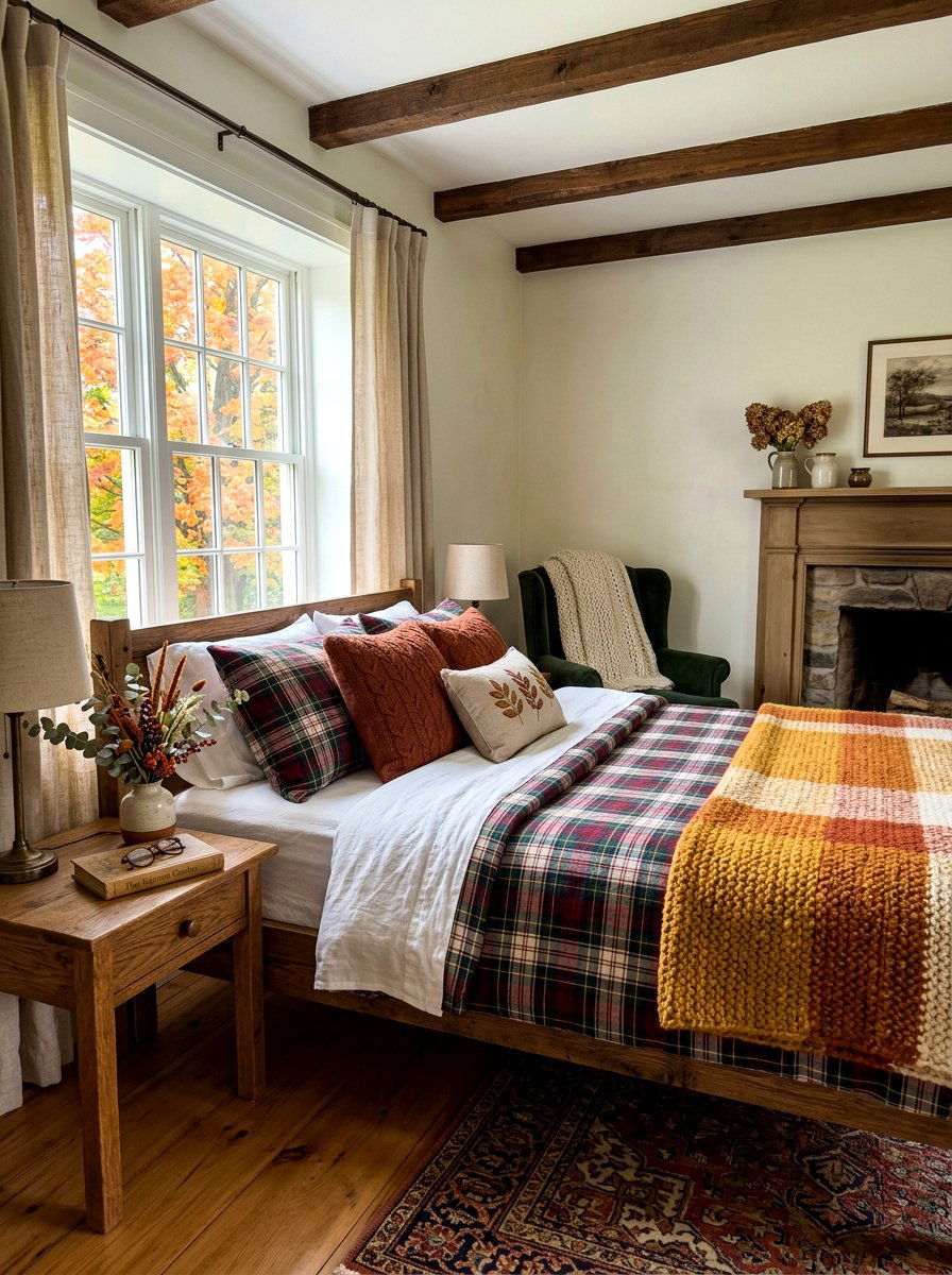 Autumn guest room - 30 cozy fall home decor ideas