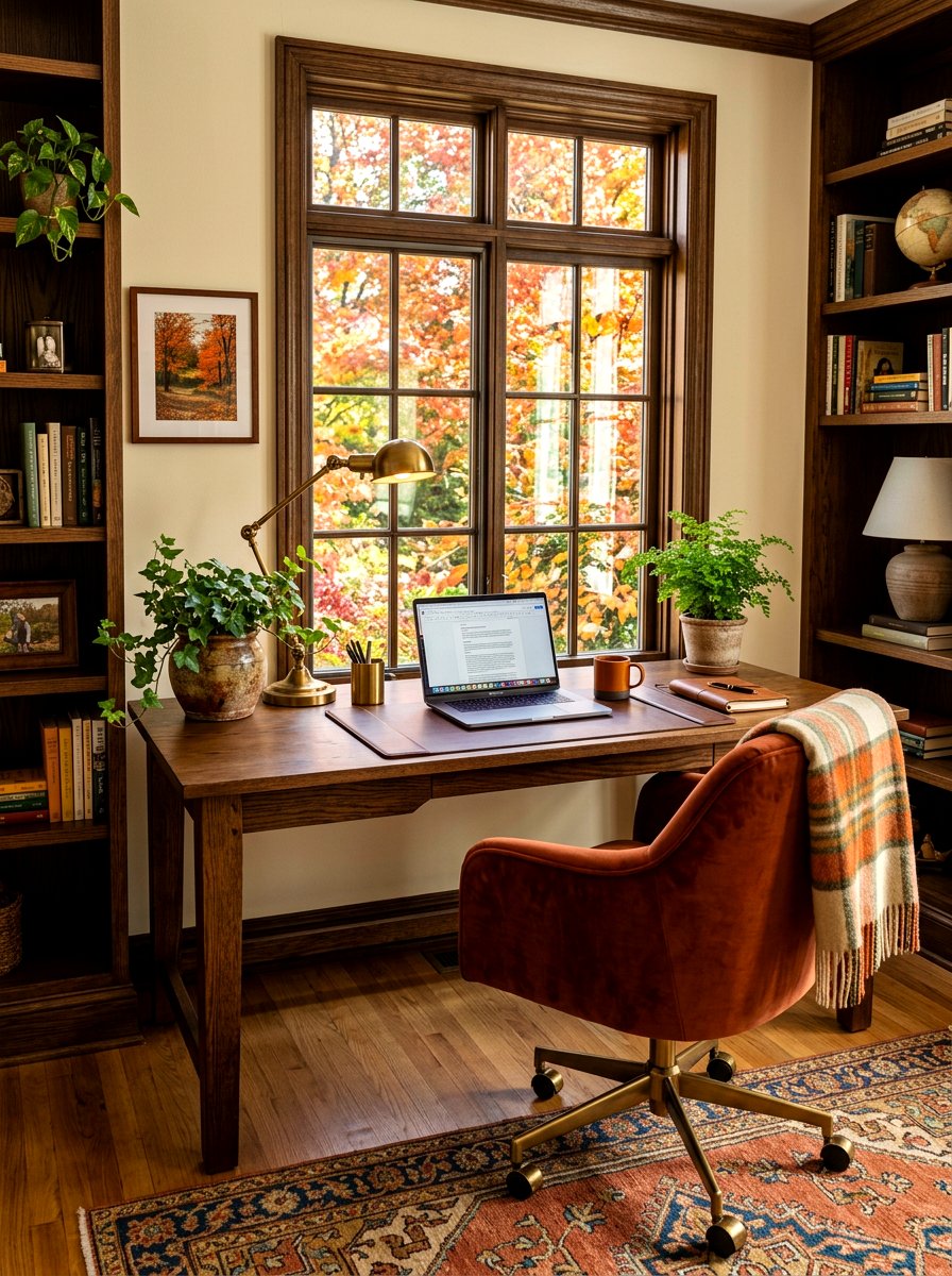 Autumn home office - 30 cozy fall home decor ideas
