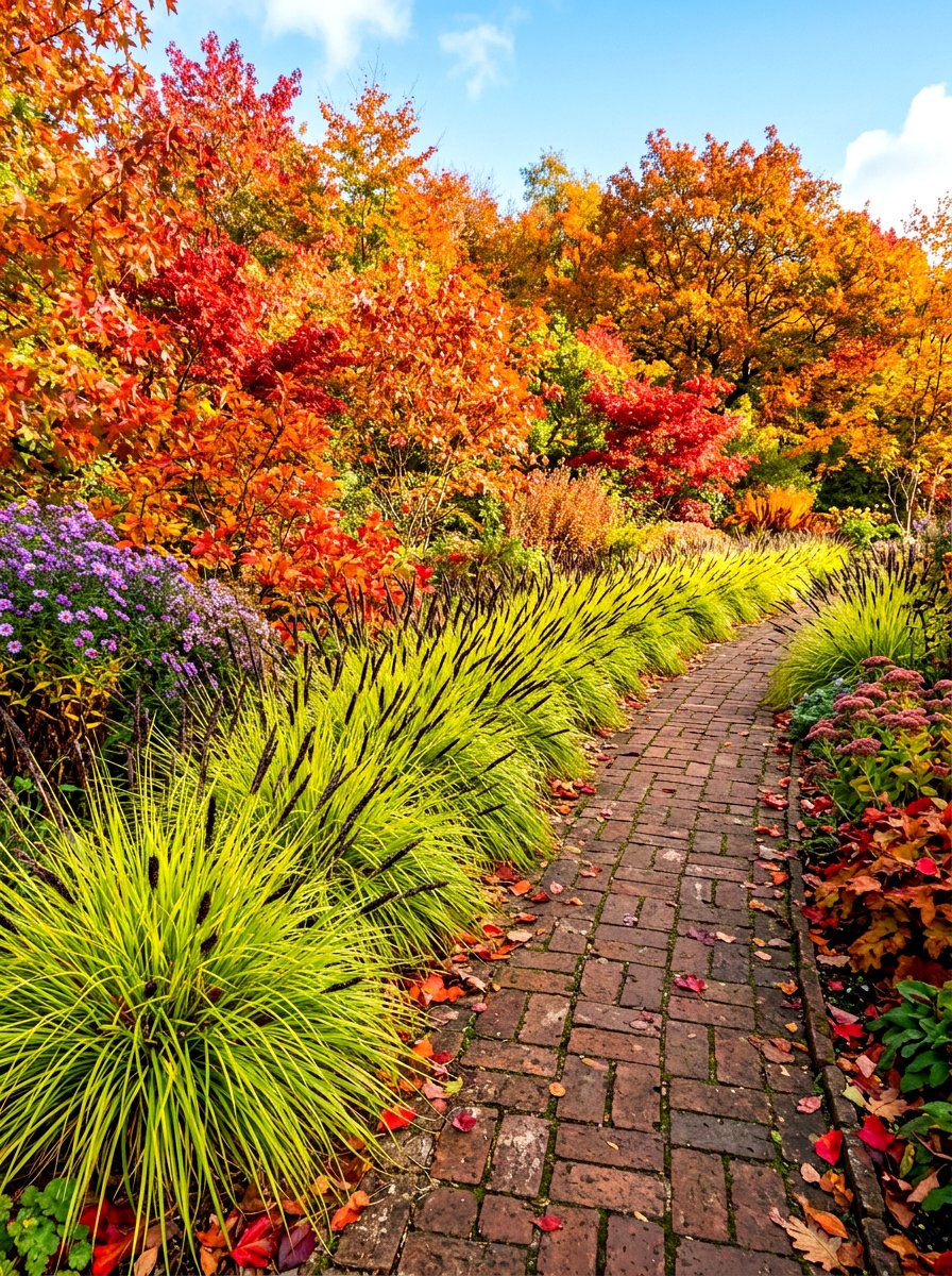 Autumn moor grass seasonal border - 30 ornamental grass border ideas