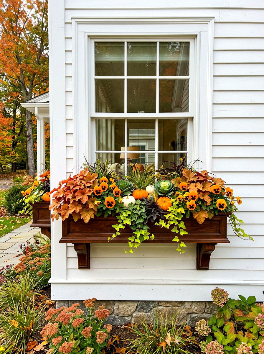 Autumn window box - 30 fall garden ideas