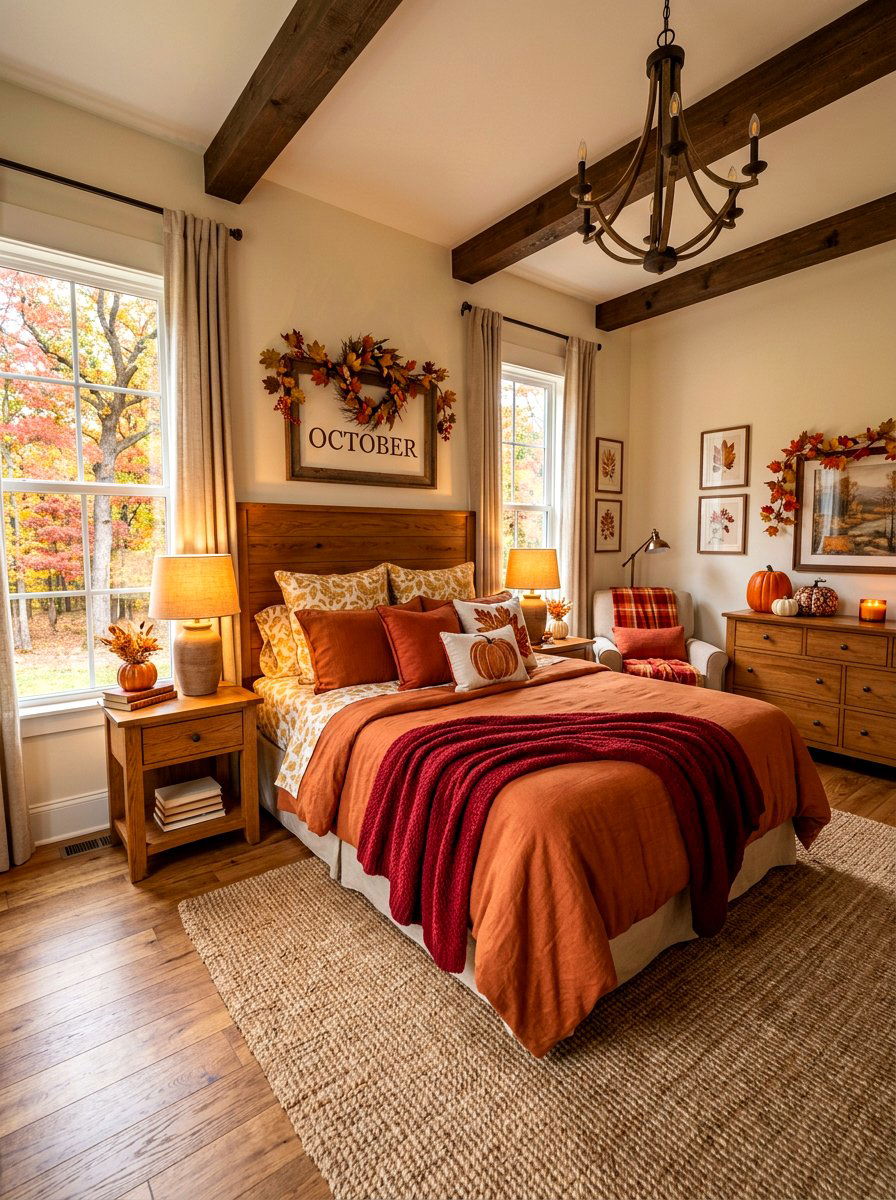 Autumn woods bedroom - 30 fairytale bedroom aesthetic ideas