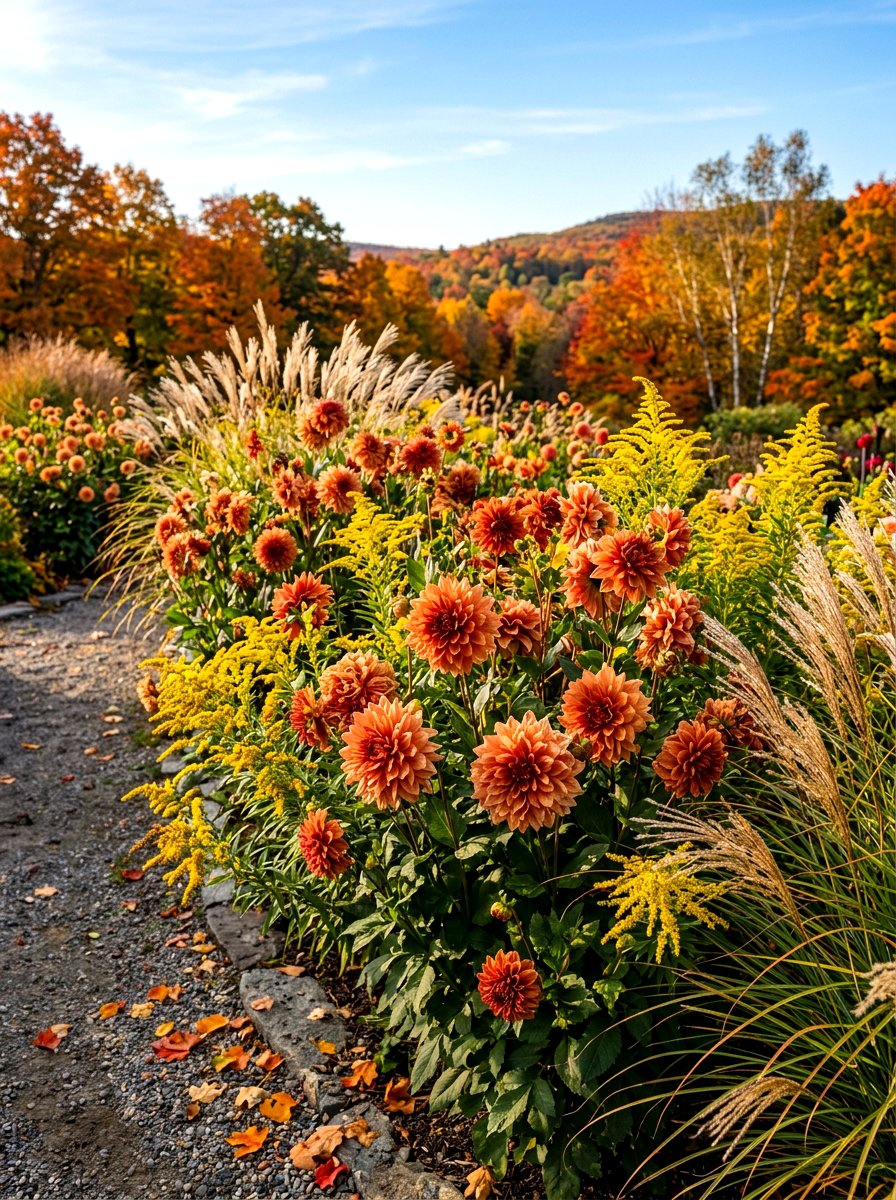 Autumnal Bronze Dahlia Display - 30 dahlia garden ideas