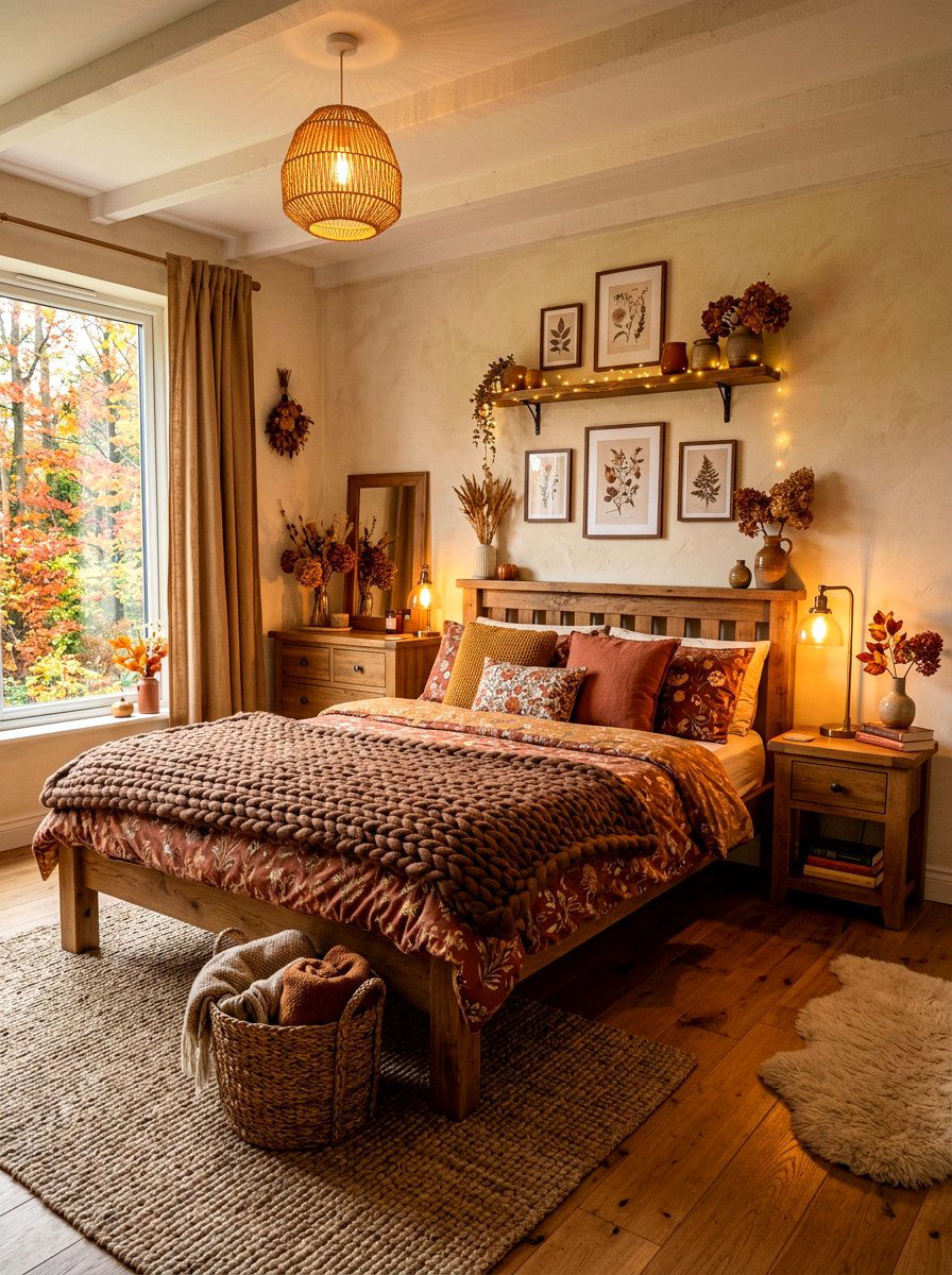 Autumnal Dried Flower Bedding - 30 floral bedding aesthetic ideas