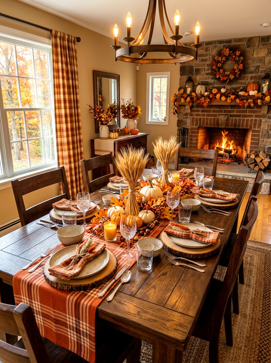 Autumnal Plaid Table - 30 collected tablescape ideas