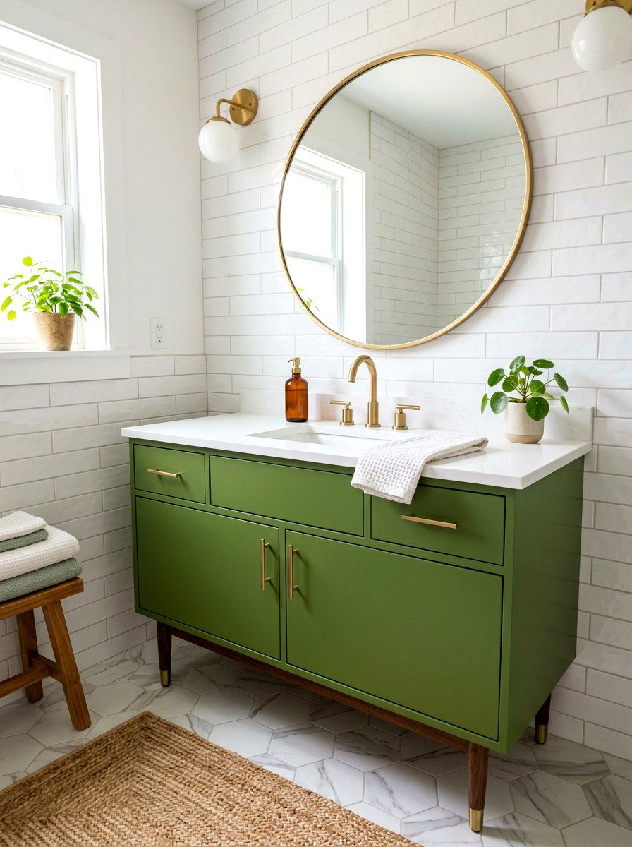Avocado Green Bathroom Vanity - 30 green bathroom ideas