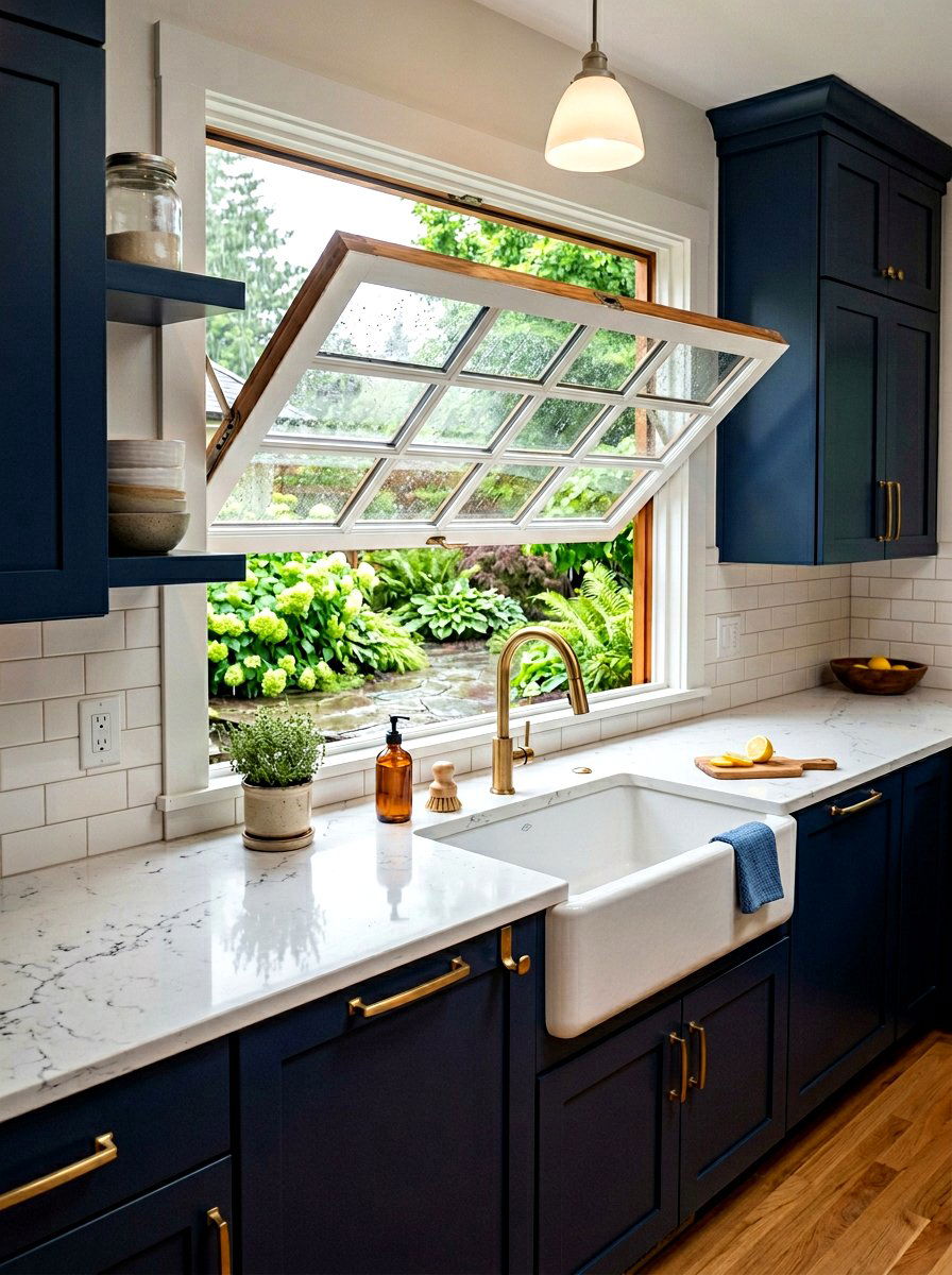 Awning window over sink - 30 sink window kitchen ideas