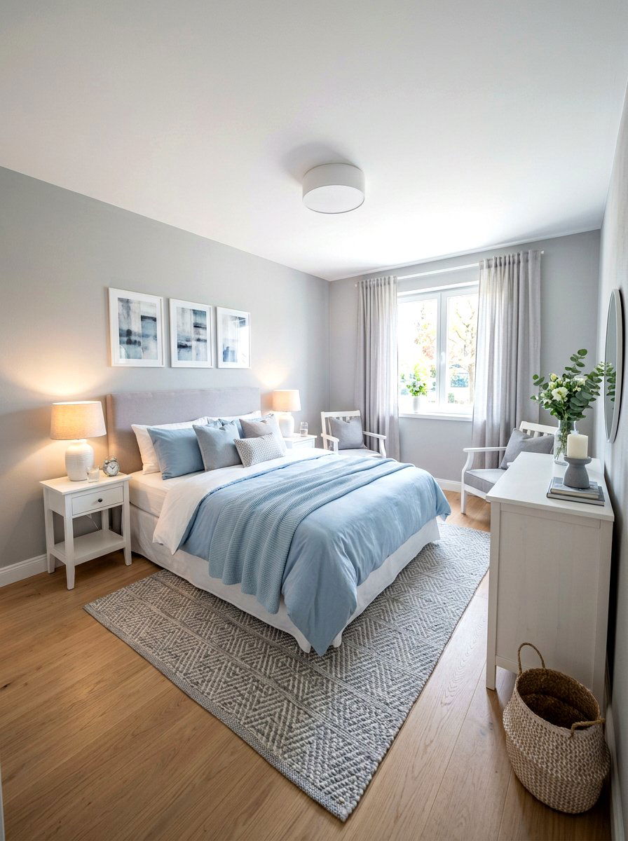 Baby Blue And Pearl Gray Bedroom - 30 blue and gray bedroom ideas