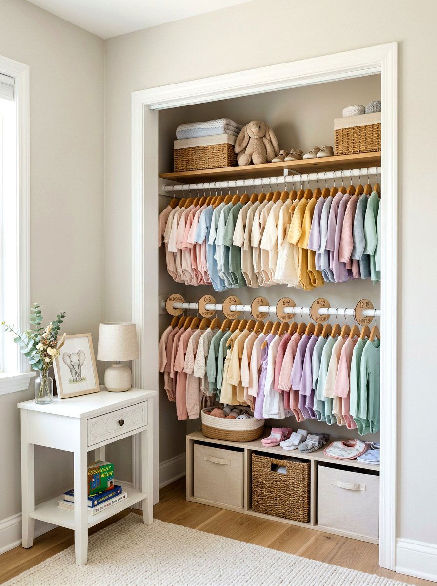 Baby Clothes Size Dividers - 30 nursery closet ideas