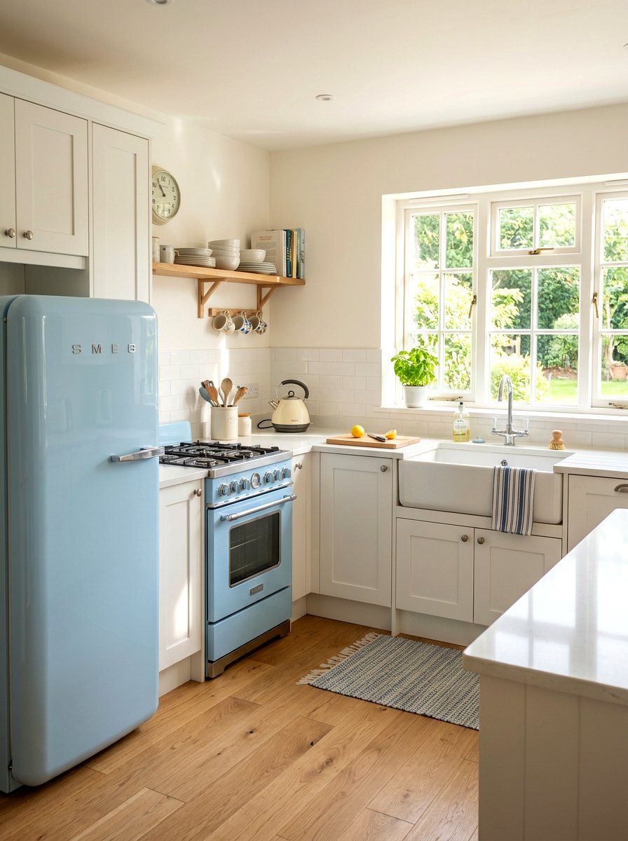 Baby blue kitchen appliances - 30 blue kitchen ideas