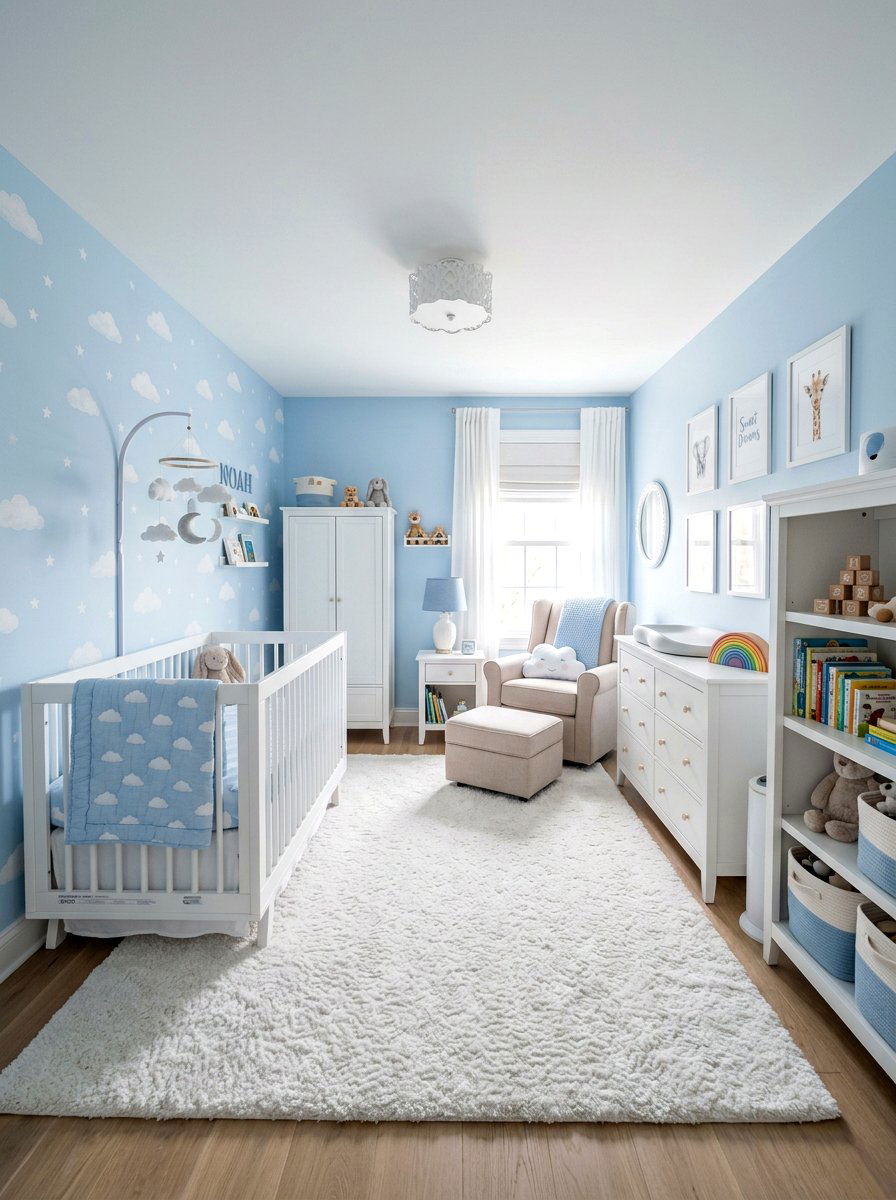Baby blue peaceful bedroom - 30 cool blue bedroom ideas