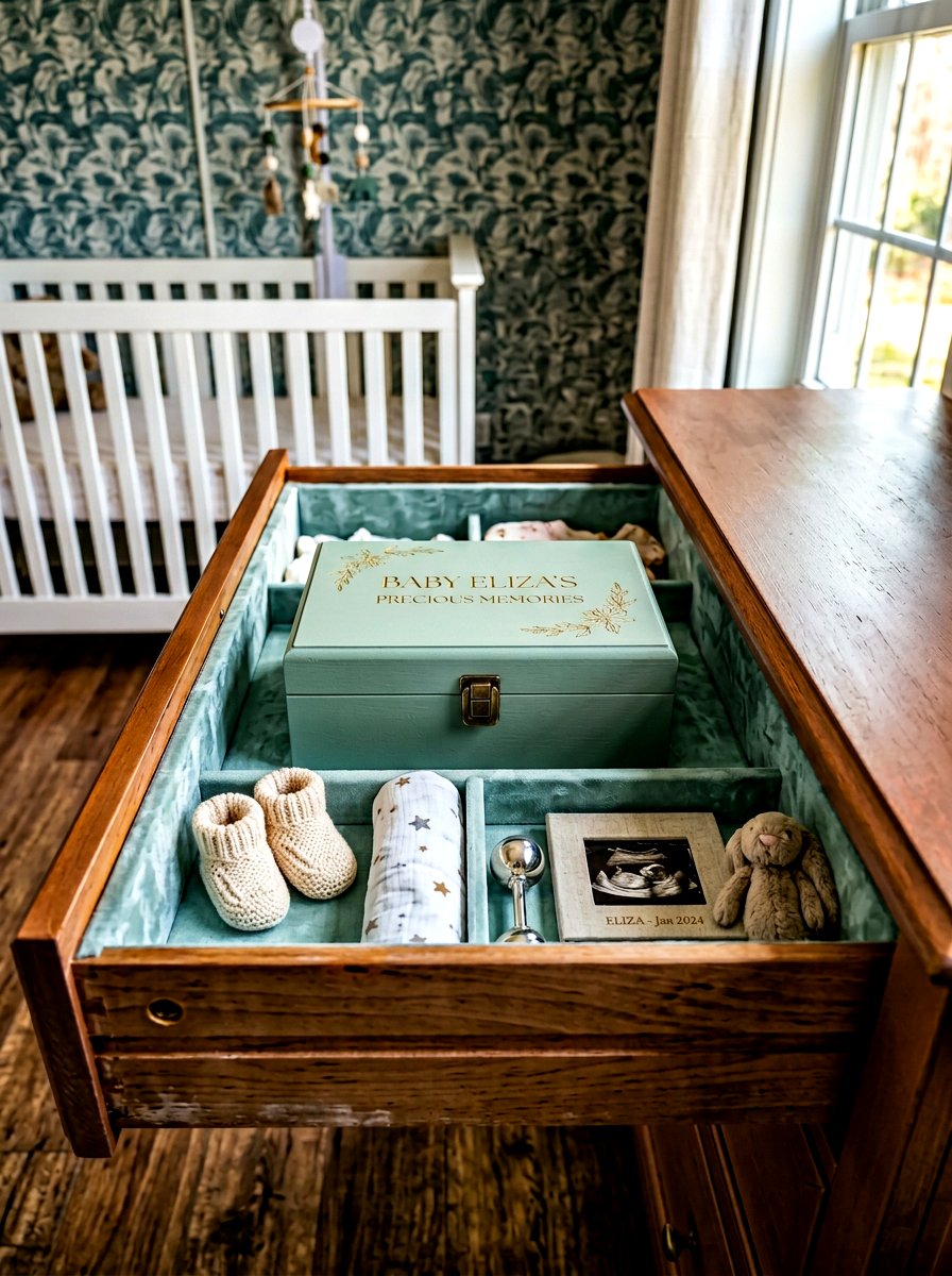 Baby memory box - 30 nursery dresser organization ideas
