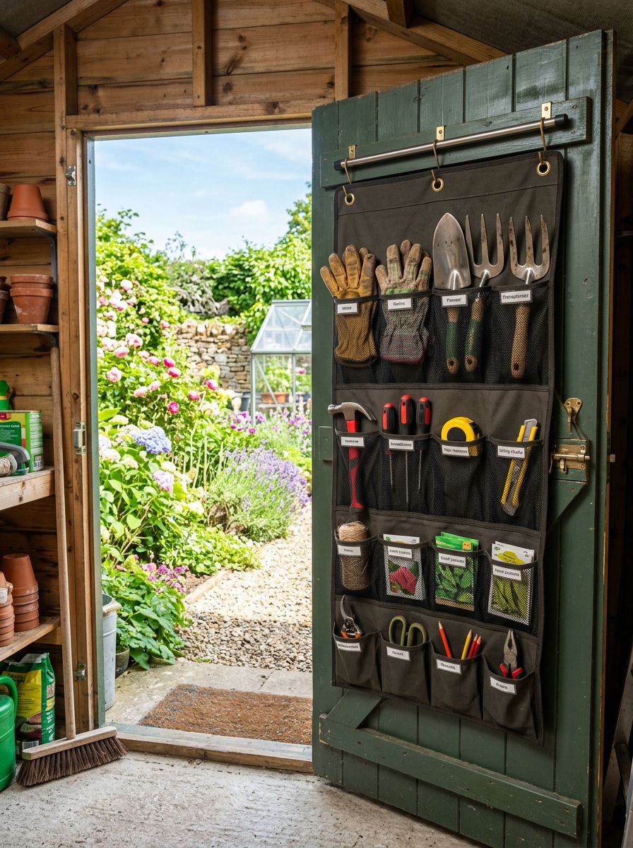 Back Door Tool Organizer - 30 shed organization ideas