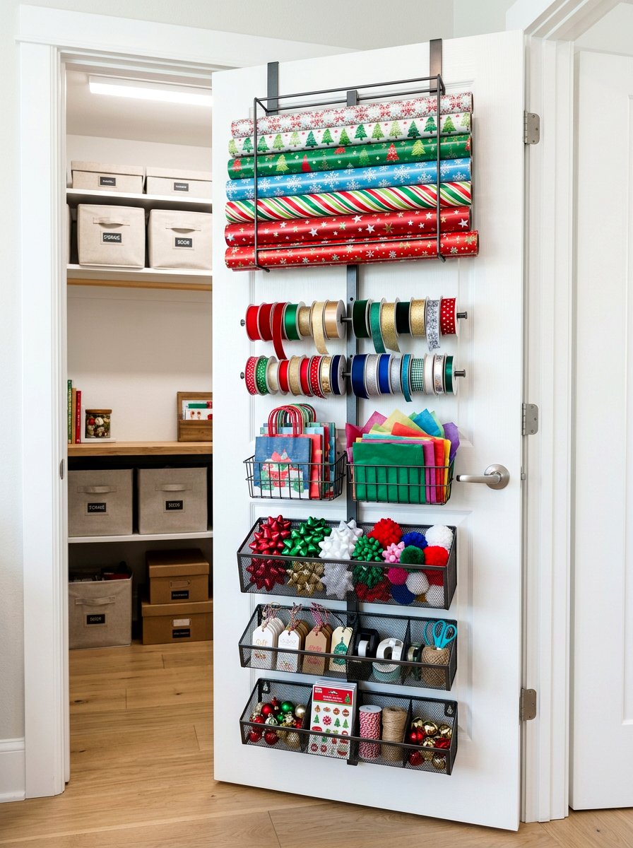Back Of Door Racks - 30 seasonal decor storage ideas