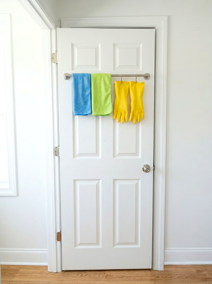 Back Of Door Towel Bar - 30 cleaning closet organization ideas