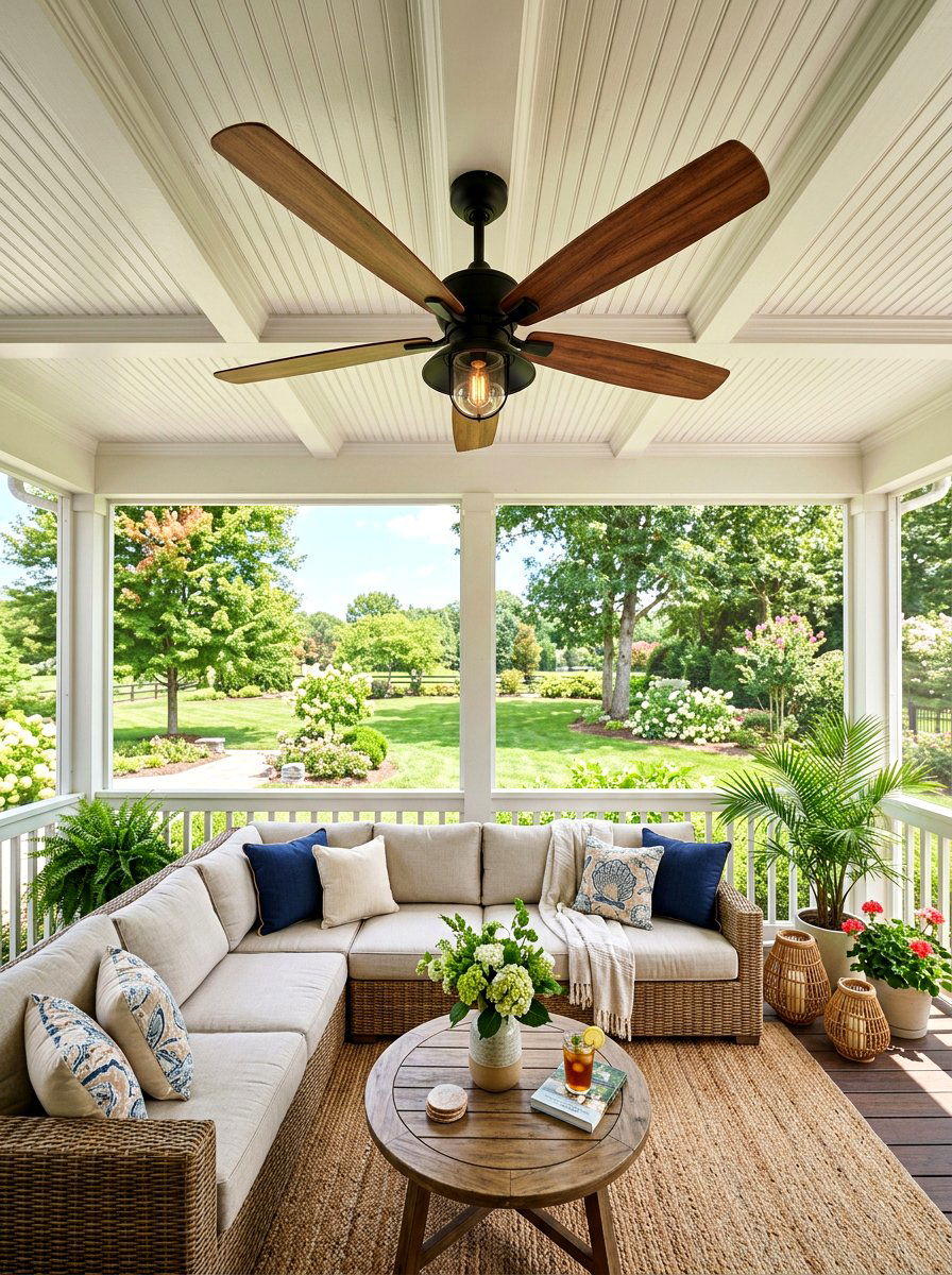 Back Porch Beadboard Fan - 30 porch beadboard ceiling ideas