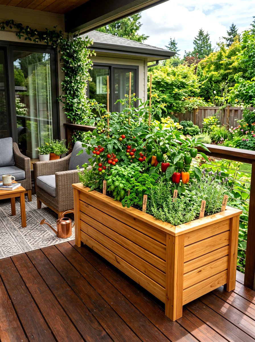 Back Porch Planter - 30 salsa garden ideas