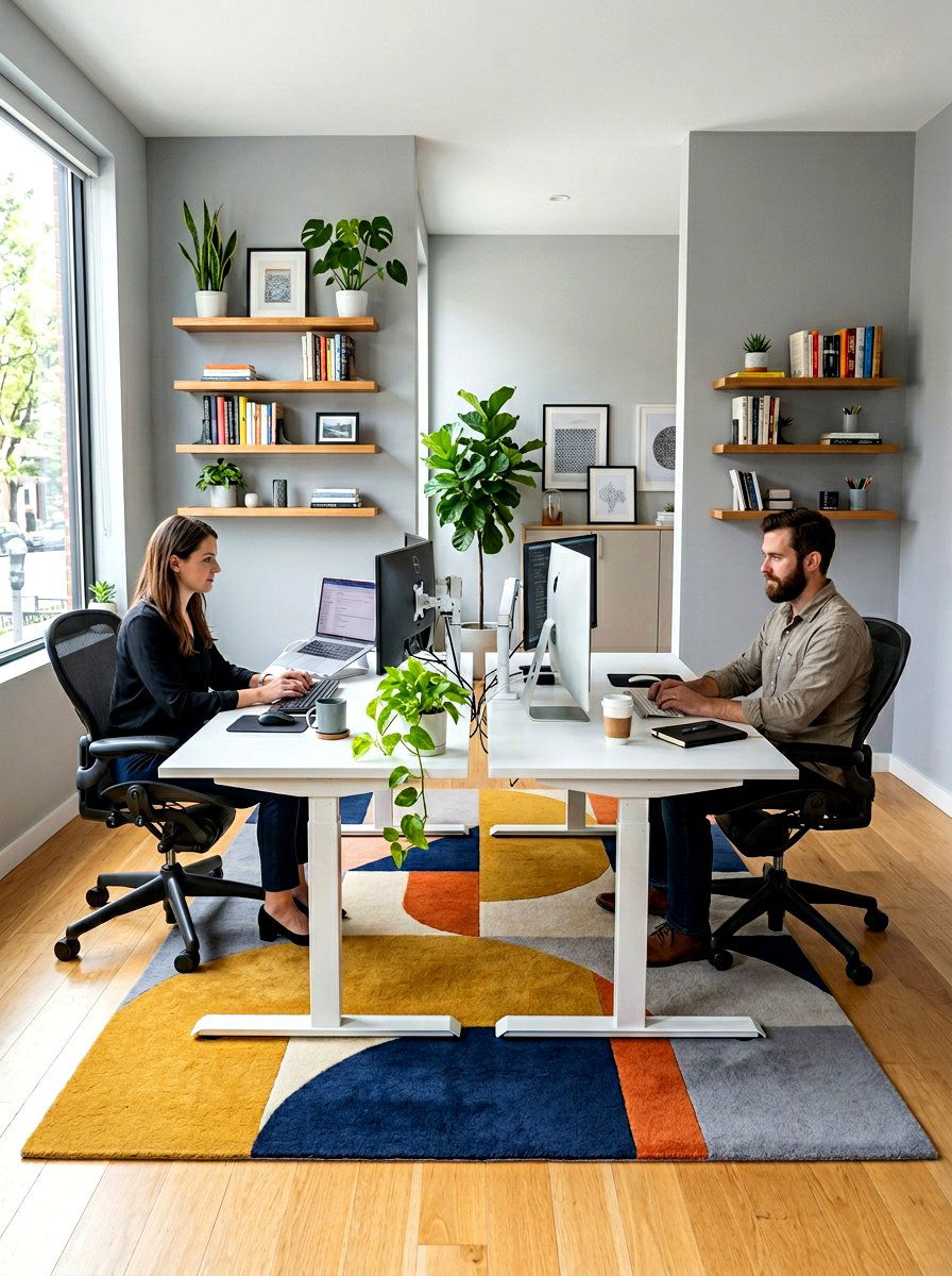 Back To Back Desk Setup - 30 shared office ideas