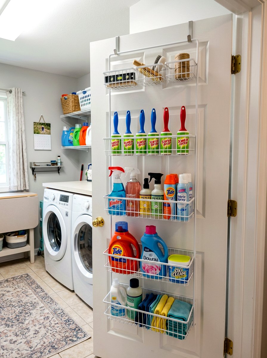 Back of door organizer - 30 small laundry room ideas