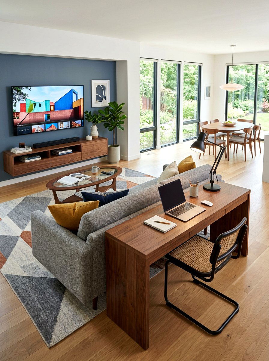 Back to back furniture - 30 zoned open concept ideas