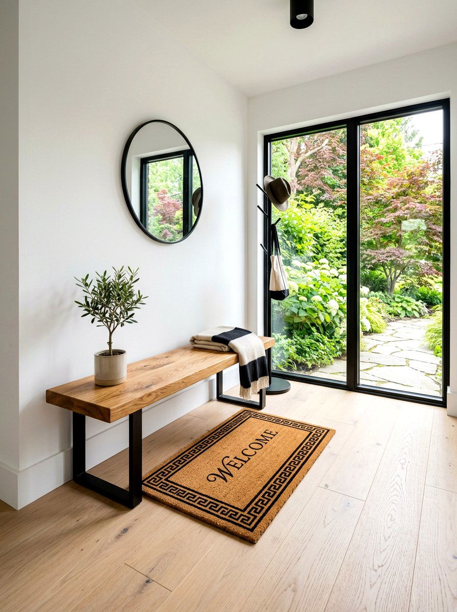 Backless Entry Bench - 30 front porch bench ideas